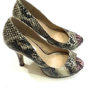 Steve Madden Snake Skin Peep Toe Heels